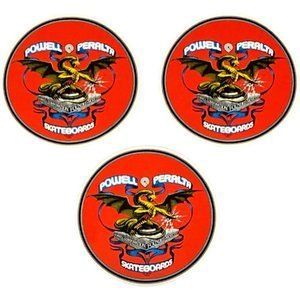 POWELL-PERALTA Dragon Circle Red - Pack of [3] - Skateboard Stickers